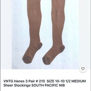 VNTG Hanes Hosiery women’s Size Medium All Nylon Run Guard thigh high NIB 3 pair
